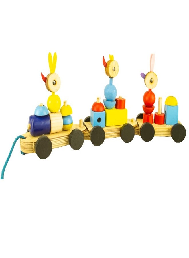 Techny Birds Technybirds Toy Train and Blocks(Pack of 3)|Wooden Toy Chick Train Wood|Toy Vehicles|Toy Train|Age(1+) - Image 1